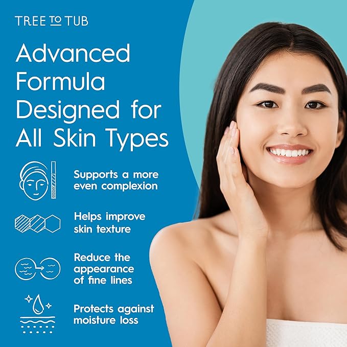 Tree To Tub Double Hyaluronic Acid Hyaluronic Acid Serum for Face - Anti-Aging Hydrating Serum - Targets Fine Lines & Dry, Sensitive Skin