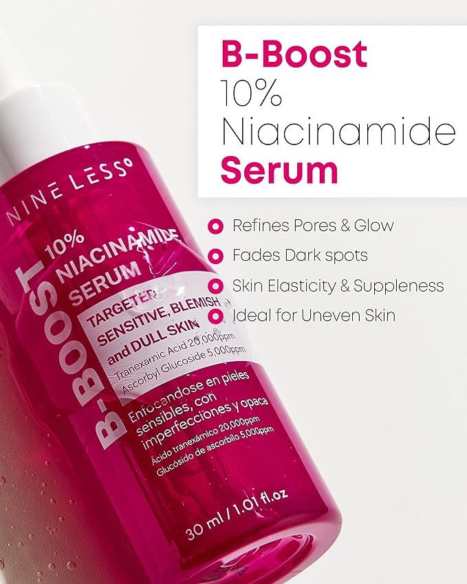B-Boost 10% Niacinamide Serum – Korean Face Serum for Even Skin Tone – Tranexamic Acid & Glutathione – Revitalize Complexion, 1.01 fl.oz.