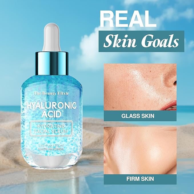 The Beauty Elixir Hyaluronic Acid Serum For Face - Ultra Hydrating, Restores, Smooths & Reduces Wrinkles - Dermatologist Tested, Natural Ingredients, Clean Beauty - Korean Skin Care - 1.69 Fl. Oz