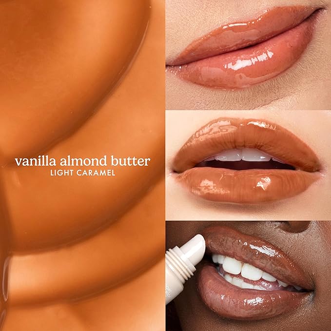 ESW Beauty Vanilla Almond Butter Lip Treatment - Light Caramel Brown Tint with Shea Butter, Vitamin E, Vanilla & Almond for Enhanced Protection & Skin Barrier Support