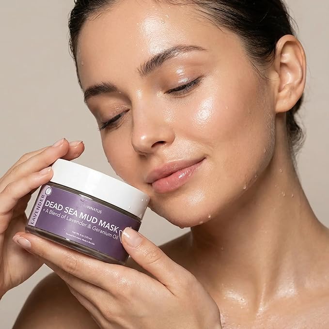 INNATUS Dead Sea Mud Mask with Lavander Oil – 4oz Detoxifying & Purifying Face Mask – Infused with Natural Oils for Acne Control & Skin