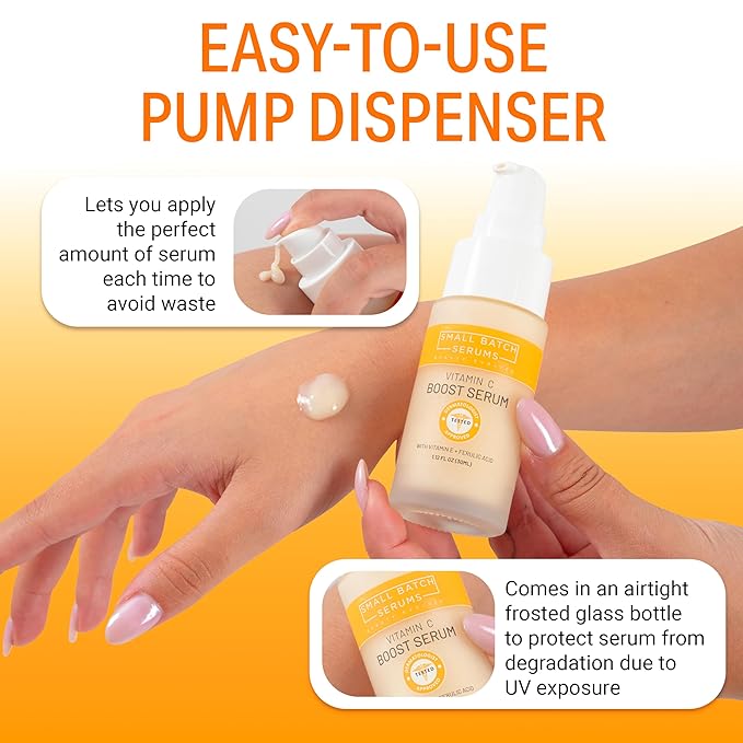 Vitamin C Brightening Face Serum - Enhanced Vitamin C Skin Formula with Hyaluronic Acid, Ferulic Acid & Vitamin E for Anti-Aging & Anti Wrinkle Glowing Face Serum for Women - Made in California, USA