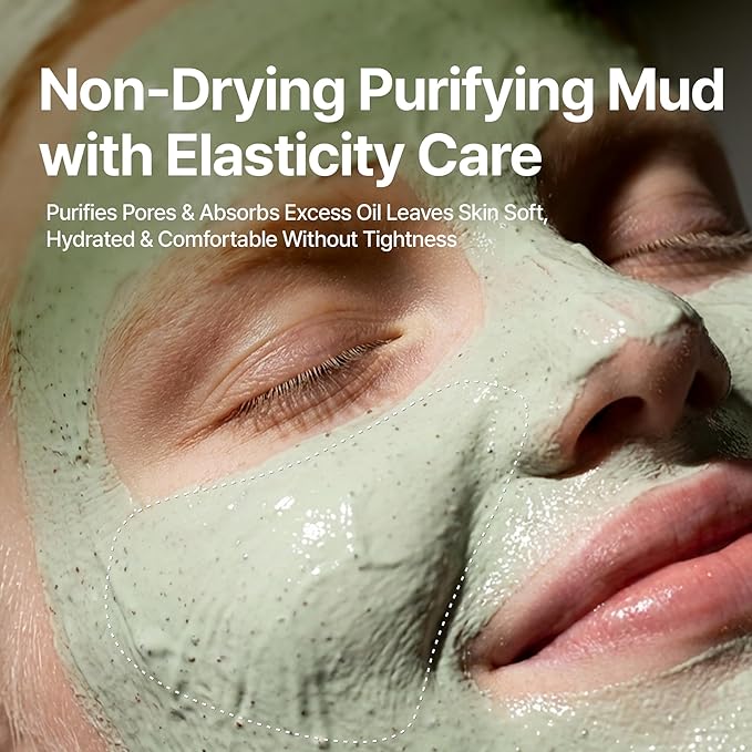 Loyly Green Mud Vegan Collagen Mask | Non-Drying Face Mask | Revitalizing Elasticity, Anti-Aging | Pore & Sebum Care | Calming & Nourishing | 18% Bentonite & Kaolin | Korean Skin Care (5.29 fl oz)