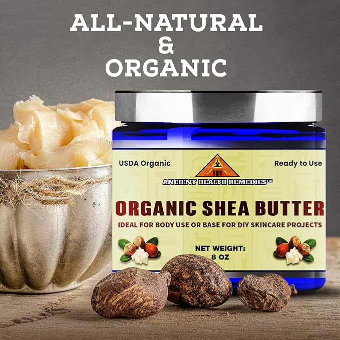 USDA Certified Organic Unrefined Raw AFRICAN IVORY SHEA BUTTER BLOCKS/JAR Bulk Size Grade A for Anti Aging, Dry Skin, Base for DIY Body Butter, Beauty, Skin Moisturizer & Hand Cream