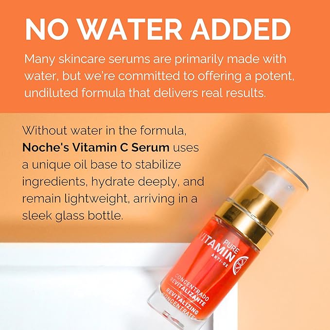 Noche Y Dia Vitamin C Serum for Mature Skin - Made in Spain - Anti Aging Formula Hydrates, Moisturizes, Firms - Targets Sun Spots, Fine Lines, Wrinkles - 30mL (1 fl oz)