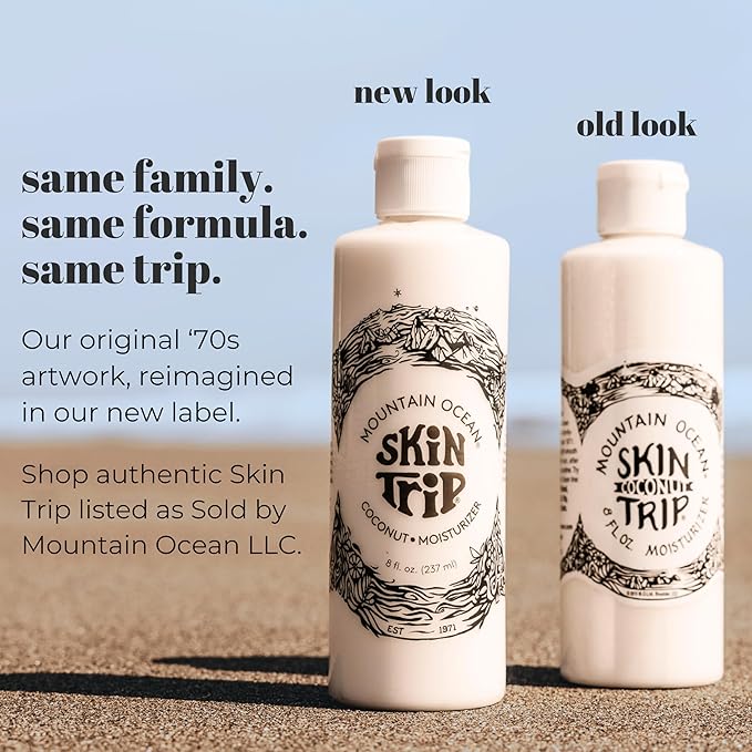 Mountain Ocean The Original Skin Trip Coconut Body Lotion, 8 Oz (Pack of 6), Lightweight, Fast Absorbing Moisturizer, with Coconut Oil, Aloe Vera, & Lanolin (New Look, Same Formula)
