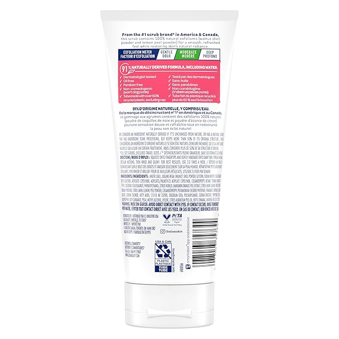 St. Ives Exfoliant Face Scrub – Skin-Brightening Pink Lemon & Mandarin for Glowing Skin, 6 Oz Ea