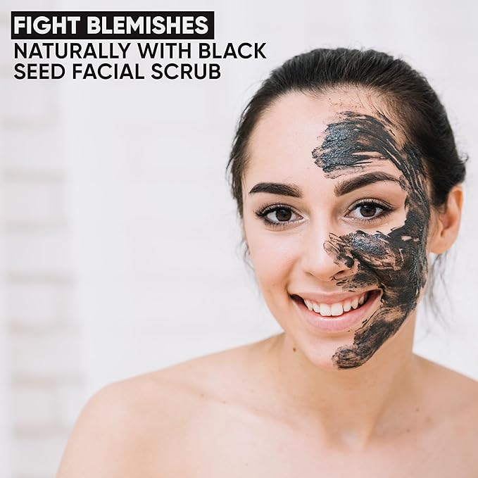 HERBOGANIC Black Seed Herbal Facial Scrub | Cleanses, Rejuvenates and Nourishes Skin | Moisturizing Facial Scrub | Facial Scrub for Women | Black Seed Facial Scrub Exfoliator | 5.30 oz