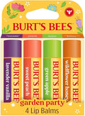 Burt's Bees Gifts Ideas - Garden Party Lip Balm Set, Lavender Vanilla, Sweet Peach, Green Apple, Wildflower Honey, With Responsibly Sourced Beeswax, Natural Origin Lip Treatment, 4 Tubes, 0.15 oz.
