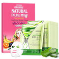 12Pcs Aloe Vera Face Masks Skincare Set for Moisturizing, Face Mask Skin Care Sheet for Dry & Sensitive Skin, Bulk Aloe Face Masks with Effective Extract, Premium Facial Skincare for Hydrating