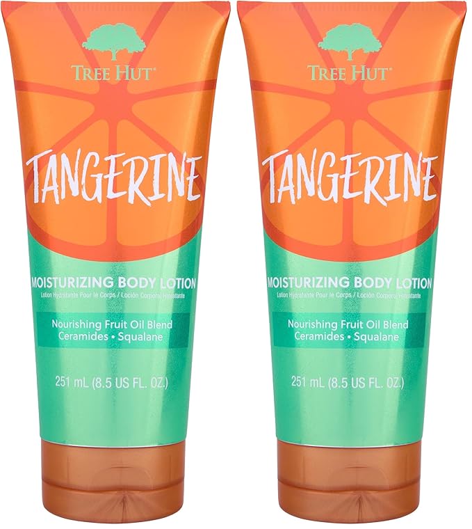 Tree Hut Tangerine Moisturizing Body Lotion, Ceramide and Squalene Formula Helps Protect Skin, Long-lasting Hydration Leaves Skin Feeling Soft & Moisturized, 8.5 Fl Oz. (Pack of 2)