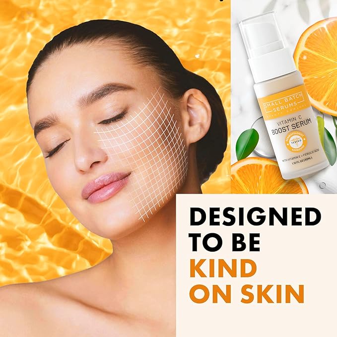 Vitamin C Brightening Face Serum - Enhanced Vitamin C Skin Formula with Hyaluronic Acid, Ferulic Acid & Vitamin E for Anti-Aging & Anti Wrinkle Glowing Face Serum for Women - Made in California, USA