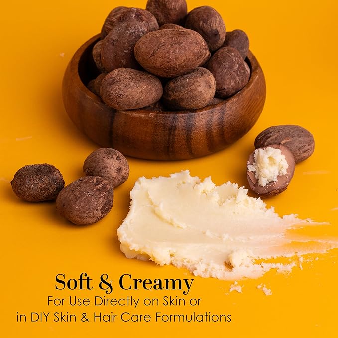 Raw Shea Butter - 100% Pure African Unrefined Shea Butter with Natural Smoky Scent | Moisturizer for Dry Skin & Hair, DIY Body Butter, Soap, Lip Balm - 1 lb Bar