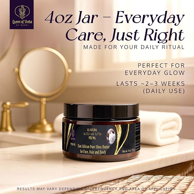 East African Pure Shea Butter Raw Organic for Skin 4 Oz – USDA Organic Certified All-Natural African Shea Butter Moisturizer for Face, Hair and Body Care, Suitable for All Skin Types