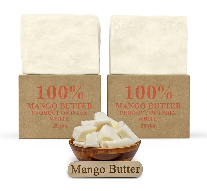 Plant Guru Raw Mango Butter 32 oz. / 2 lbs. Bulk - 100% Pure Natural Unrefined - Great for Skin, Body and Hair Growth. DIY Soap Making, Body Butter, Lotions and Creams.