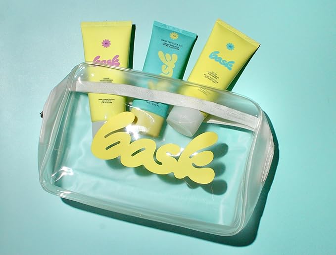 Bask Sunscreen Carry-on Kit: Travel Size Bundle with Beach and Travel Pouch | SPF 30 & 50 Sheer Moisturizing Sunscreen Lotion, Daily Invisible Gel SPF 40 Face Sunscreen, & Convenient Travel Pouch