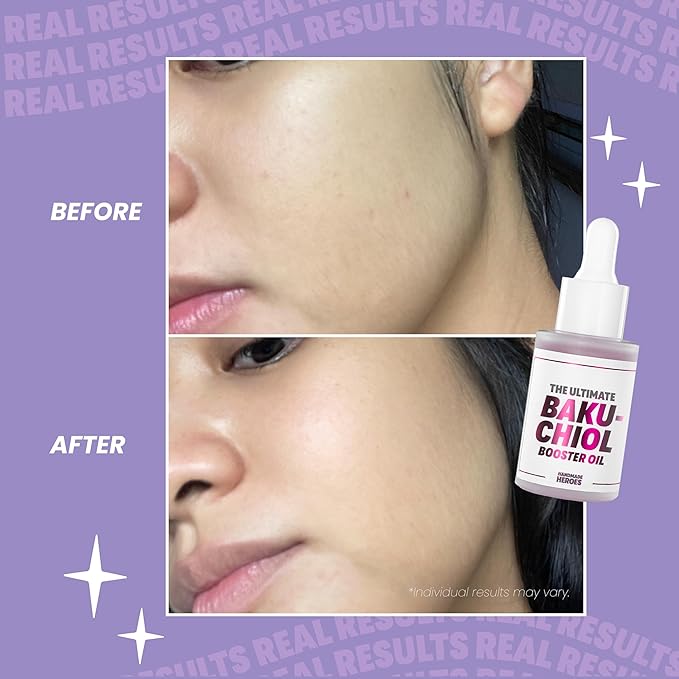 Handmade Heroes 2% Bakuchiol Oil with Sugarcane Squalane, All Natural Retinol Alternative Facial Oil For Radiant and Line Smoothing, Travel size skincare 0.3 fl oz