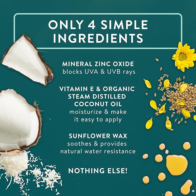 Badger Mineral Daily Sunscreen with Zinc Oxide, SPF 30, Lightweight & Easy to Apply w/No White Cast, Moisturizing Organic Sunscreen, Reef Safe, Vegan, Unscented, 4 fl oz, 2-Pack