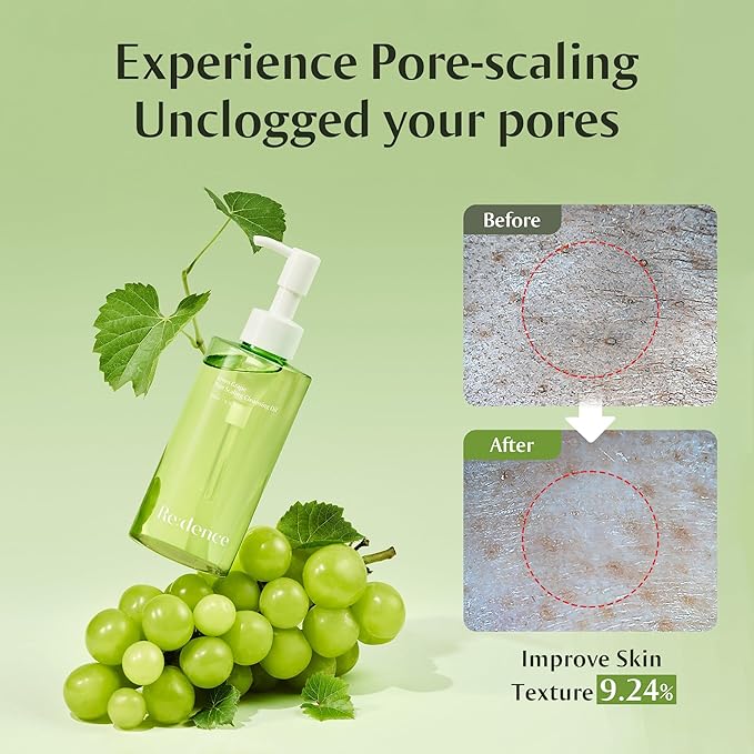 redence] 500,000ppm Grape Seed Cleansing Oil 200ml/6.76fl.oz | Korean Deep Pore Cleanser & Makeup Remover | Gentle Exfoliating Oil for All Skin Types