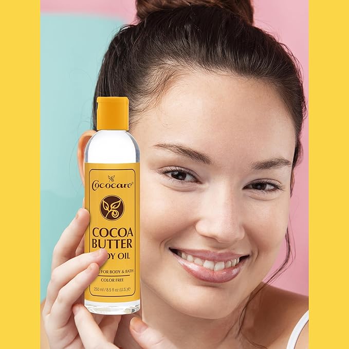 Cococare Cocoa Butter Body Oil 8.5 Fl Oz - Lightweight and Fast Absorbing - 2 Pack