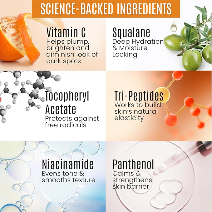 Vitamin C + Tri-Peptide Bright Idea Serum – Skin Brightening + Barrier Boost Complex for Radiant, Firm Skin – Anti-Aging Face Serum Boosts Collagen & Elasticity - 2 fl oz