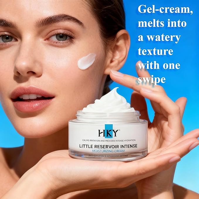 HKY Little Reservoir Intense Moisturizing Cream - Anti-Glycation Face Moisturizer with Tremella & Panthenol - Botanical Barrier Repair for Dry, Sensitive Skin - Lightweight Hydration