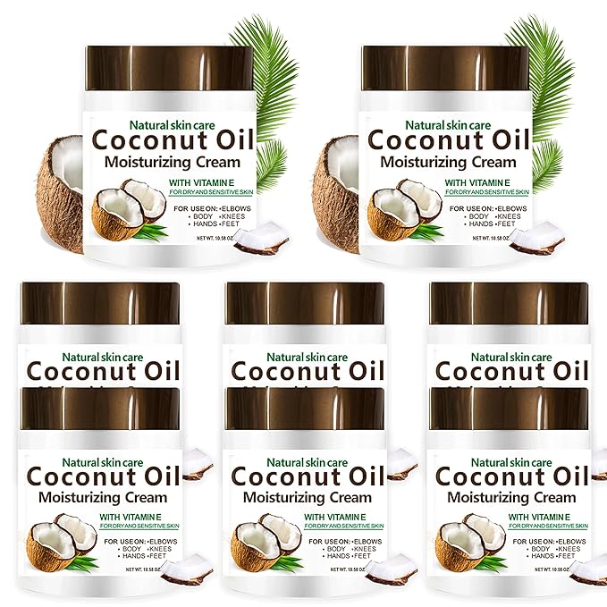 Coconut Oil Cream. Spa size 10.5 oz Moisturizing Cream. Coconut Oil for Face, Hands, Hair. Intense Hydration For Dry Skin (8)