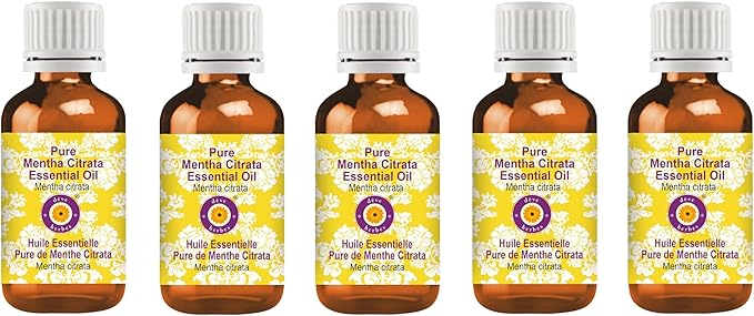 dève herbes Pure Mentha Citrata Essential Oil (Mentha citrata) Steam Distilled (Pack of Five) 100ml X 5 (16.9 oz)