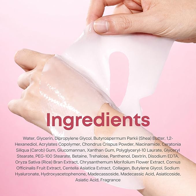 Hydrogel Collagen Face Mask – Overnight Hydrating & Firming Treatment for Dry or Mature Skin – Dermatologist Tested, Anti Aging Korean Skin Care, Vegan, Clean Beauty – Pack of 5