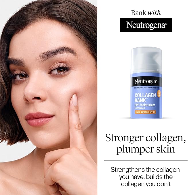 Neutrogena Collagen's Bank Face Moisturizer with SPF 30 Sunscreen, Larger Size Anti-Aging Face & Neck Collagen-Cream, Micro-Peptide, Support & Defend Skin’s Natural Collagen, 2.7 fl oz, (Pack of 2)