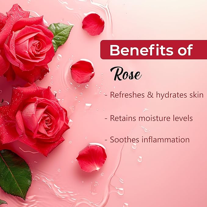 Good Vibes Rose Glow Face Toner Spray | Balances pH | Minimize Pores | Refreshing & Hydrating Facial Mist | Paraben & Alcohol Free | 4.06 Fl Oz/120ml