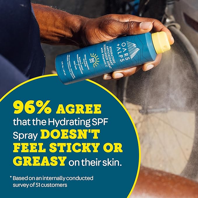Oars + Alps SPF 50 Face & Body Broad Spectrum Sunscreen Spray | Fast-Absorbing, Lightweight, Non-Greasy, Hawaii Reef Act 104 Compliant, Water-Resistant, Octinoxate + Oxybenzone Free, 6 Oz, 1 Pack