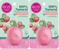 eos 100% Natural & Organic Lip Balm- Strawberry Sorbet, All-Day Moisture, Dermatologist Recommended for Sensitive Skin, Lip Care Products, 0.25 oz (Pack of 2)