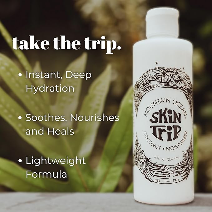 Mountain Ocean The Original Skin Trip Coconut Body Lotion, 8 Oz, Lightweight, Fast Absorbing Moisturizer, with Coconut Oil, Aloe Vera, & Lanolin (New Look, Same Formula)