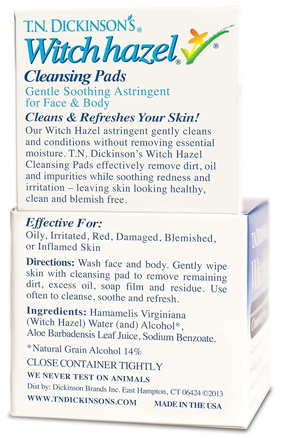 T.N. Dickinson's Witch Hazel Cleansing Pads, 60 Count