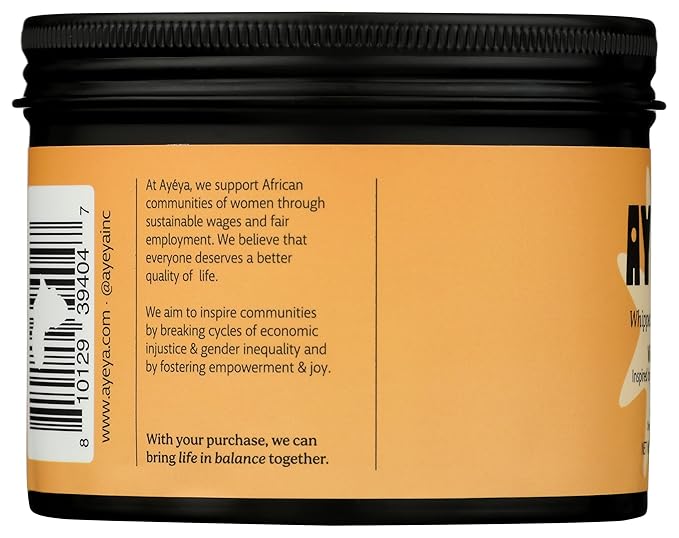 AYÉYA Whipped Shea Body Butter – Vibration – Mango, Lemon, and Cedarwood – Energizing Vegan Body Cream for Dull, Dry, or Uneven Skin – Shea, Coconut, and Mango Blend – 5 oz
