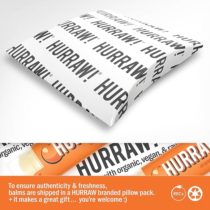 Hurraw! Orange Lip Balm: Organic, Certified Vegan, Cruelty and Gluten Free. Non-GMO, 100% Natural Ingredients. Bee, Shea, Soy and Palm Free. Made in USA