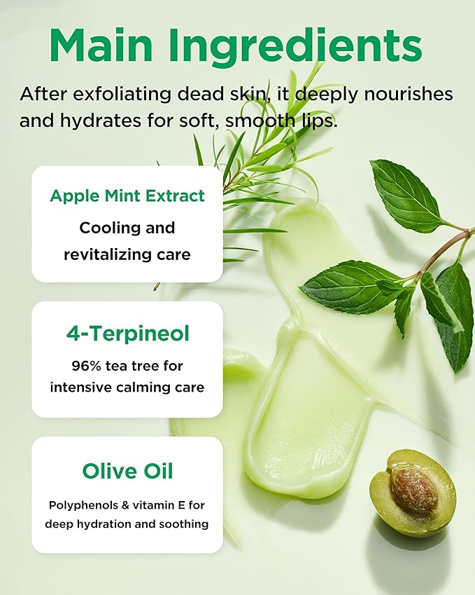 TOCOBO Mint Cooling Lip Mask – Cooling Relief Lip Sleeping Mask for Dry, Irritated Lips – Apple Mint + Tea Tree-Derived 4-Terpineol & Olive Oil – Soft Melting Texture, Fresh Herb Scent, 0.68 oz.