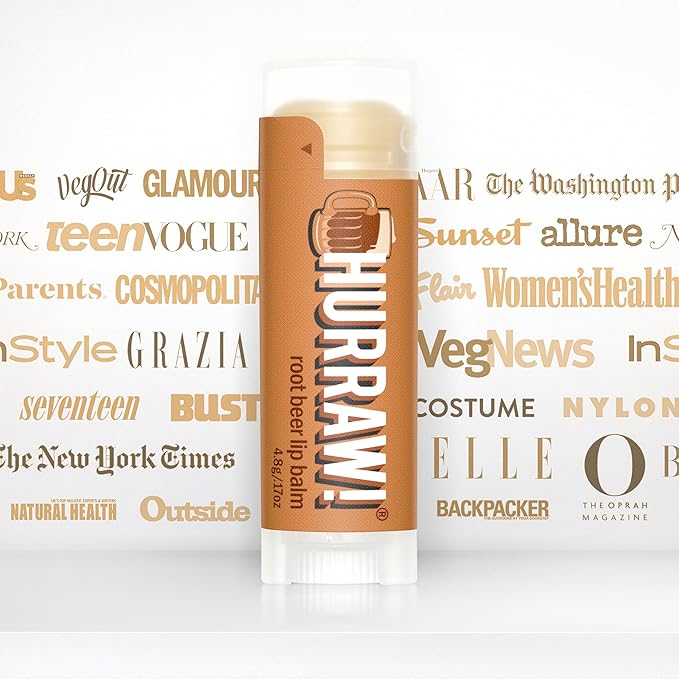Hurraw! Root Beer Lip Balm: Organic, Certified Vegan, Cruelty and Gluten Free. Non-GMO, 100% Natural Ingredients. Bee, Shea, Soy and Palm Free. Made in USA