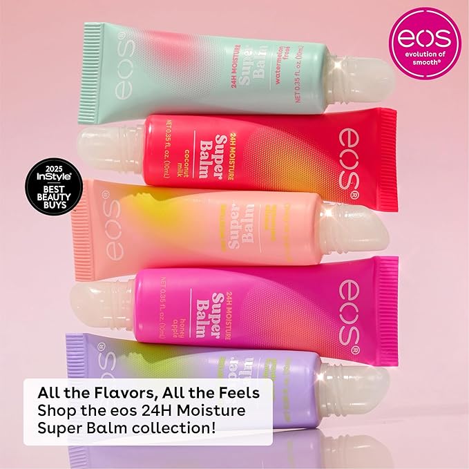 eos 24H Moisture Super Balm - Watermelon Frosé, Day or Night Lip Treatment, Made for Sensitive Skin, Lip Balms & Moisturizers, 0.35 fl oz