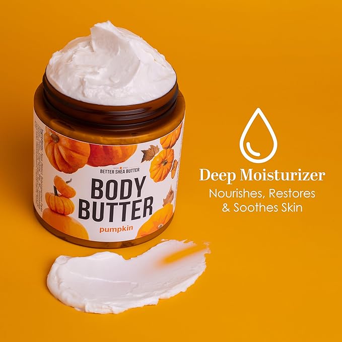 Pumpkin Body Butter with Organic Shea Butter | Pumpkin Spice Lotion for Women | Non Greasy Body Cream | Body Care Favorite with Pumpkin Spice Scent