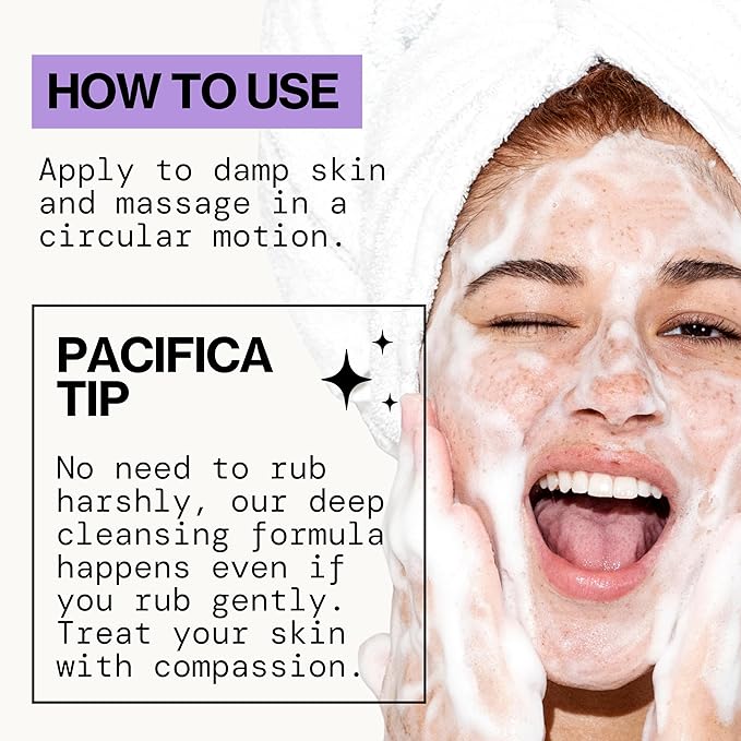 Pacifica Face Wash for Sensitive Skin Facial Cleanser Vegan Ceramide Barrier Repair Extra Gentle for Daily Fragrance Free for Sensitive Skin, Clean Beauty, Vegan & Cruelty-Free Dermatologist Tested