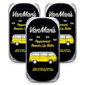 Vanman’s - Handmade Peppermint Beeswax Lip Balm (3 Pack) - Peppermint Balm with Rosemary, Almond and Coconut Oil - Bee Balm with Vitamin E - Ideal for Dry Lips