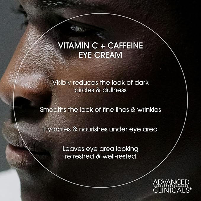 Advanced Clinicals Retinol Eye Cream + Vitamin C Under Eye Cream 2pc Skin Care Set | Visible Anti Aging Under Eyes Face Moisturizer Helps Improve Appearance Of Dark Circles, Puffy Eyes, & Puffiness