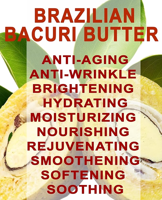 Botanical Beauty Brazilian BACURI BUTTER 100% Pure Natural VIRGIN UNREFINED for FACE, SKIN, BODY, HAIR, NAILS Skin Moisturizer Butter, Skin Nourishing Butter (8 Fl Oz)