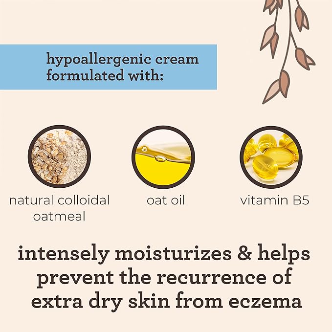 Aveeno Baby Eczema Therapy Moisturizing Cream, Natural Colloidal Oatmeal & Vitamin B5, Baby Cream for Dry, Itchy, Irritated Skin Due to Eczema, Paraben- & Steroid-Free, 5 fl. oz