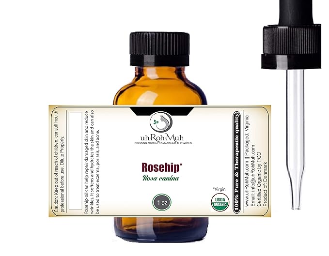 uh*Roh*Muh Organic Virgin Rosehip Carrier Oil || Pure & Unadulterated || Denmark (1 fl oz)