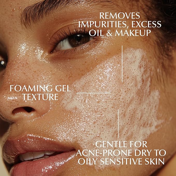 Epilynx Vegan Foaming Facial Cleanser - Makeup Remover Face Wash for Acne Prone, Dry, and Sensitive Skin - Oil-Free, Clean, and Soft Face Cleanser for Women and Men - 50ML 1.7 Fluid Ounce, Travel Size