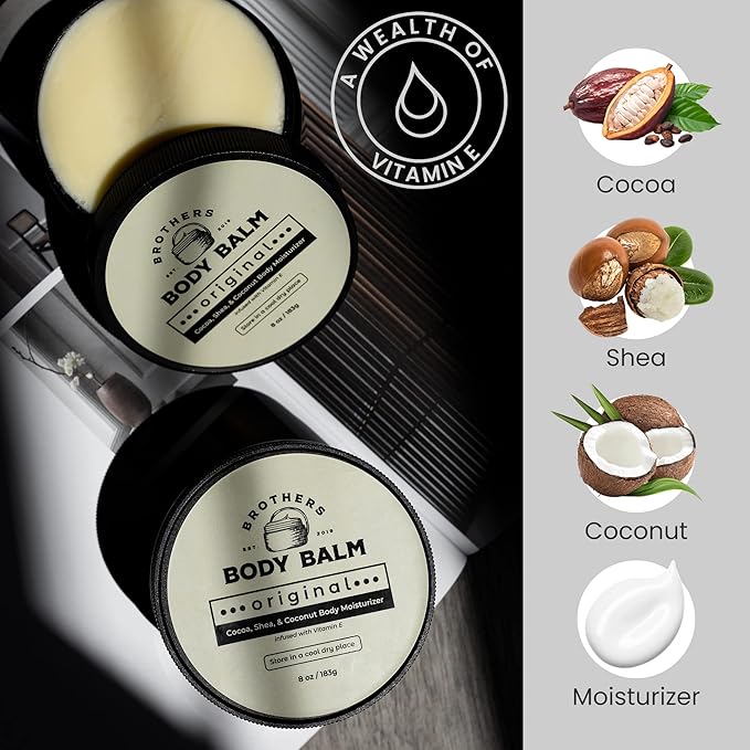 Cocoa, Shea, & Coconut Body Butter | All Natural Moisturizer for Dry Skin | Cocoa Butter for Deep Hydration | Body Balm for Men & Women | 6.3 oz