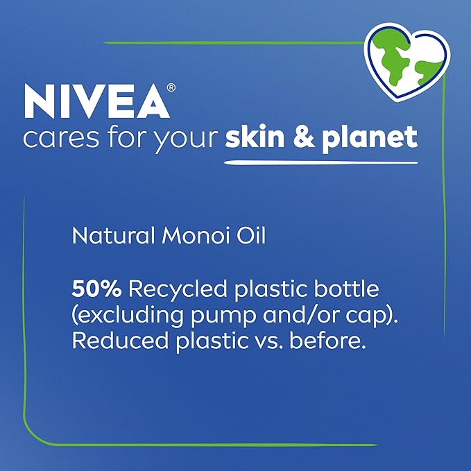NIVEA Oil Infused Lotion Coconut and Monoi Oil Body Lotion for Women,Fast-Absorbing and Non-Greasy Coconut Scented-Lotion Moisturizes for 48 Hours,16.9 Fl Oz Pump Bottle,(Pack of 2)
